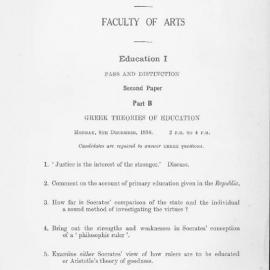 Education I Second Paper Greek Theories of Education, 1958