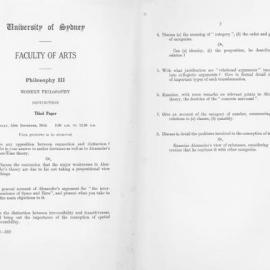 Philosophy III Modern Philosophy Distinction Third Paper, 1958