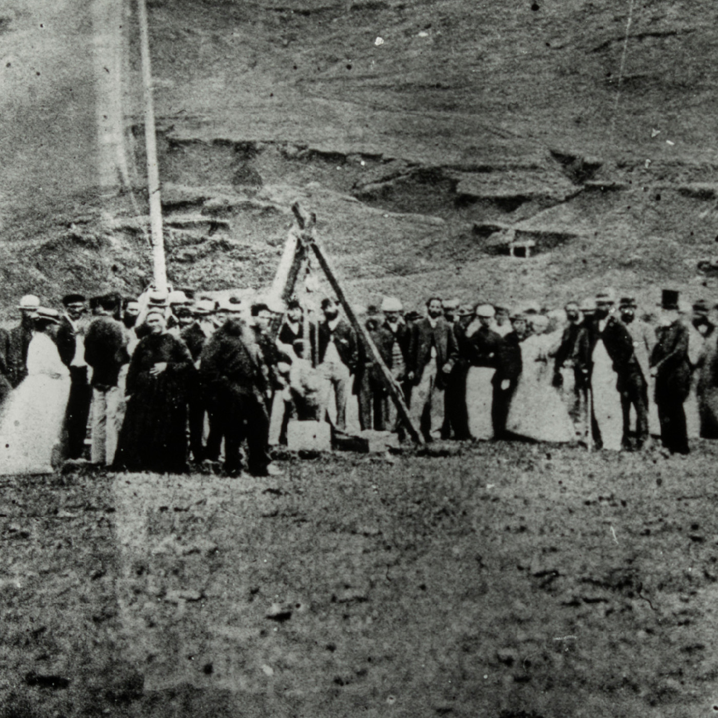 Laying the foundation stone of Pitcairn Church, Norfolk Island