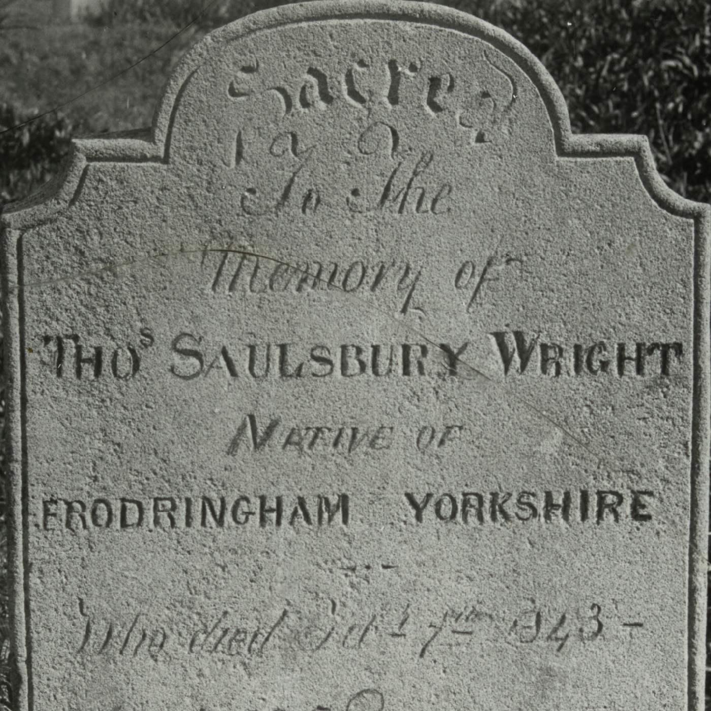 Headstone - Thos Saulsbury Wright