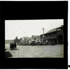 Cars lined up down main street