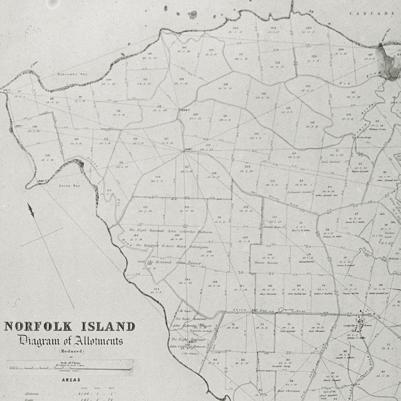 Norfolk Island Diagram of Allotments (Reduced)