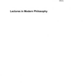 Lectures in Modern Philosophy