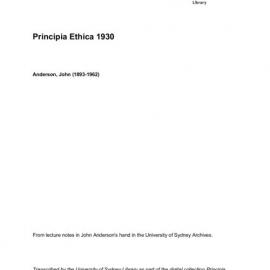 Principia Ethica 1930 