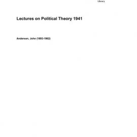 Lectures on Political Theory 1941