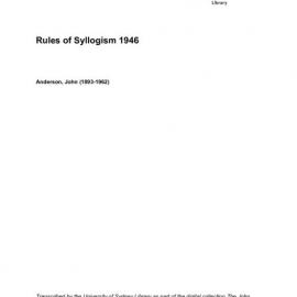 Rules of Syllogism 1946