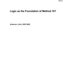 Logic as the Foundation of Method 19? 