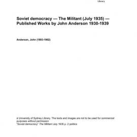 Soviet democracy — The Militant (July 1935) — Published Works by John Anderson 1930-1939 