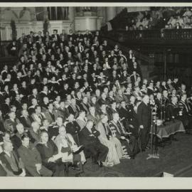 Photographs of the University of Sydney centenary celebration ceremony held at Sydney Town Hall on Wednesday June 7th, 1950.