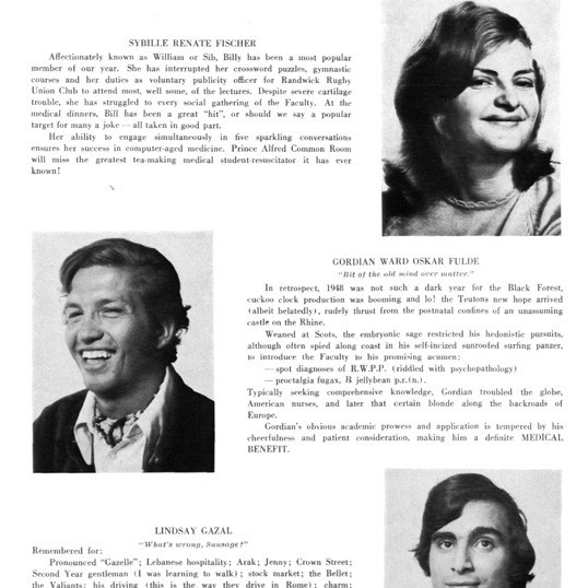 Faculty of Medicine Senior Yearbooks