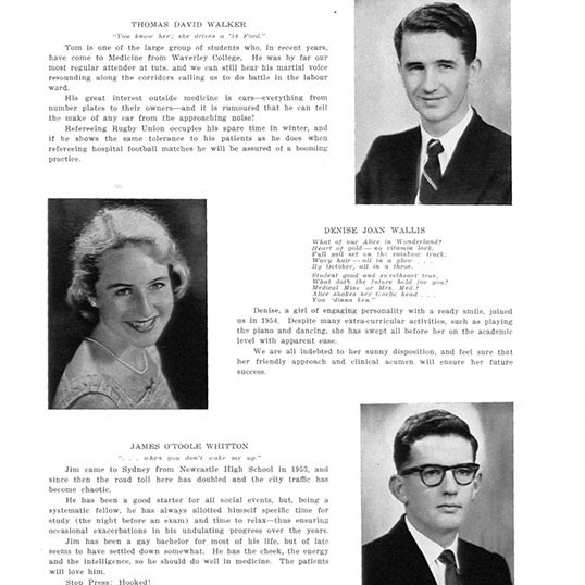 1959 Senior year book, Faculty of Medicine, University of Sydney