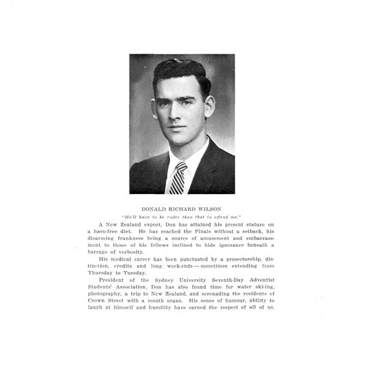 1960 Senior year book, Faculty of Medicine, University of Sydney