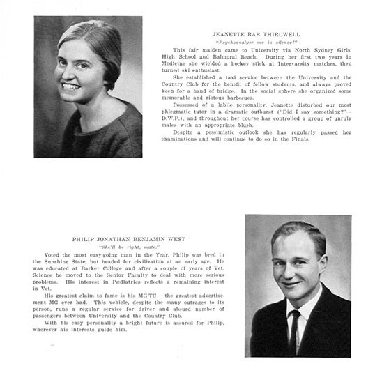 1961 Senior year book, Faculty of Medicine, University of Sydney