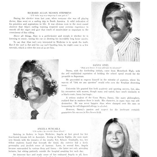 1973 Senior year book, Faculty of Medicine, University of Sydney