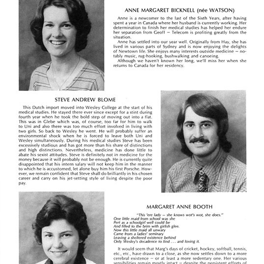 1978 Senior year book, Faculty of Medicine, University of Sydney
