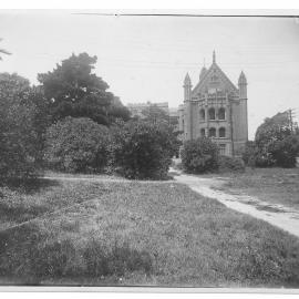 Rear view of the original Fisher Library