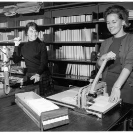 Rhonda Moore in the cataloguing room