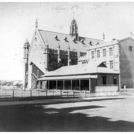 MacLaurin Hall, Original Fisher Library, viewed from north, in what is now quadrangle interior