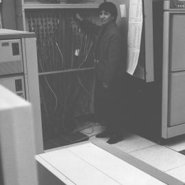 Sara Chiswell in the Fisher Library Library Systems office