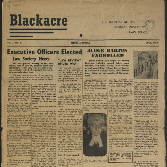1949 Blackacre, Volume 1 issue 2