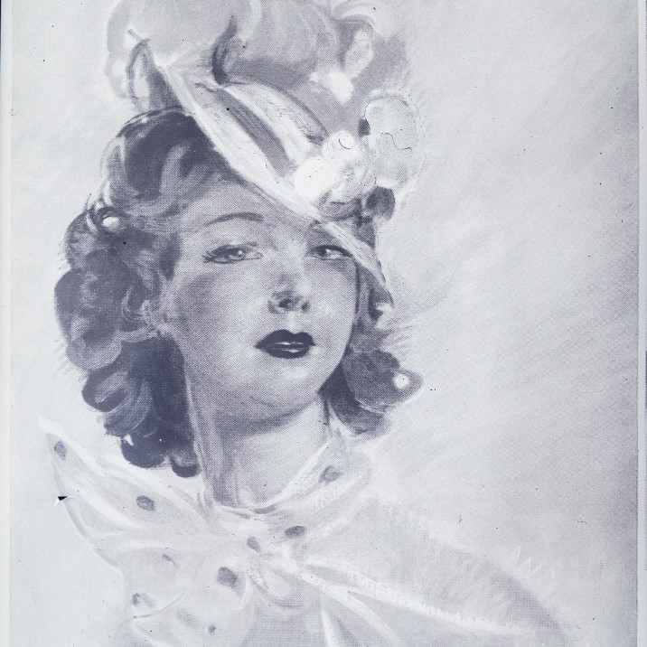 Glass negative of portrait painting by Jean-Gabriel Domergue
