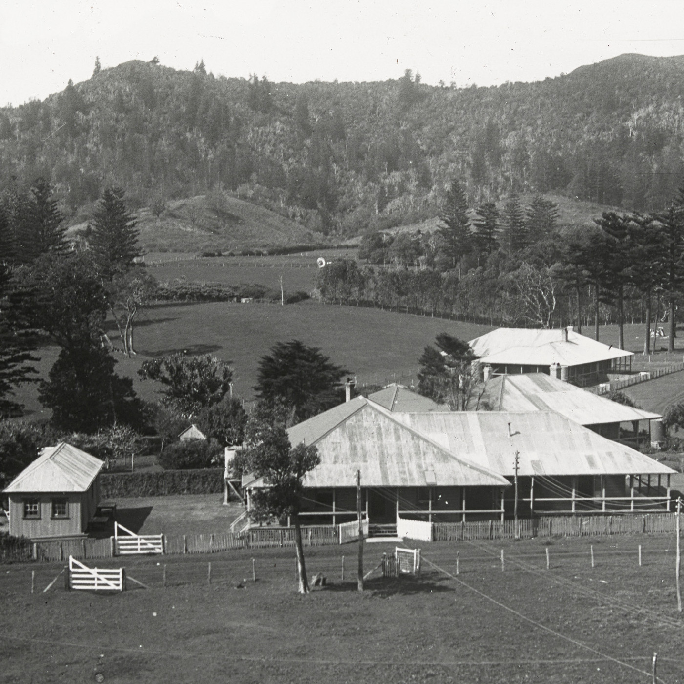 Mt Pitt with Pacific Cable Station in foreground, Norfolk Islands