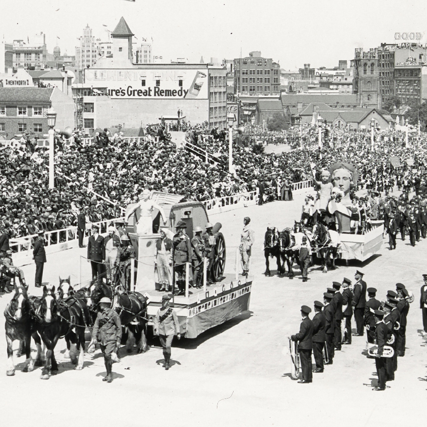 Army and Navy float at Sydney Harbour Bridge opening celebrations (1932)