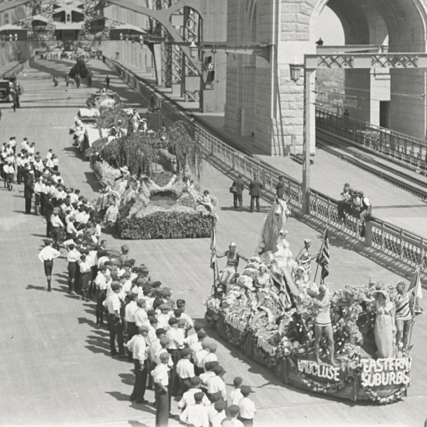 Floats in the procession for the official opening of Sydney Harbour Bridge (1932)