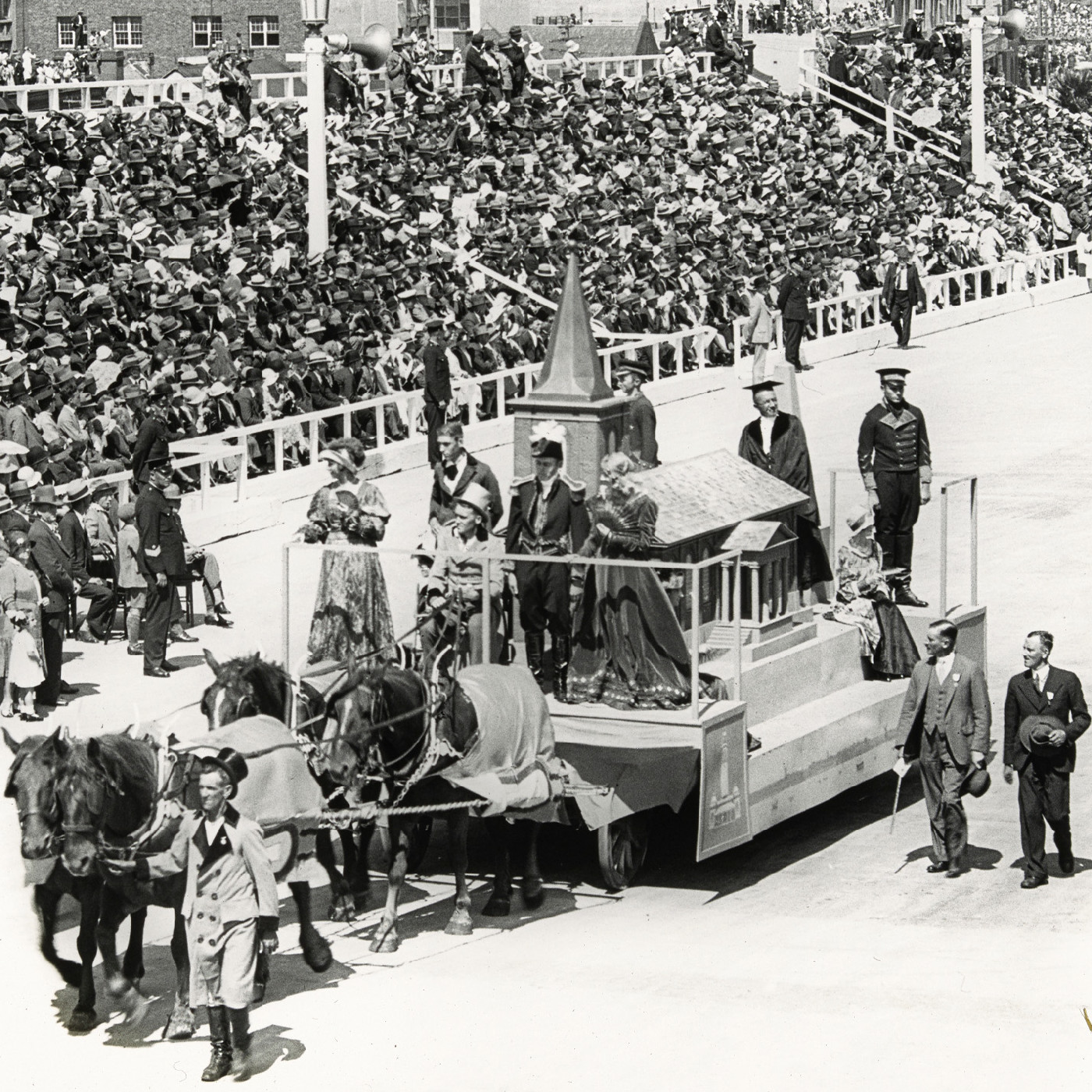 The Macquarie era float of St James church at the Sydney Harbour Bridge opening celebrations