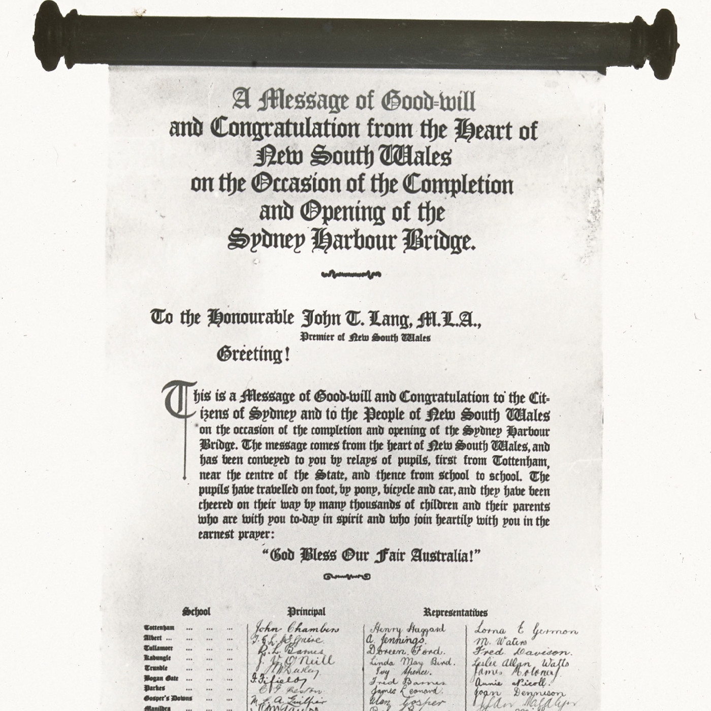 A message of goodwill and congratulation… (1932)
