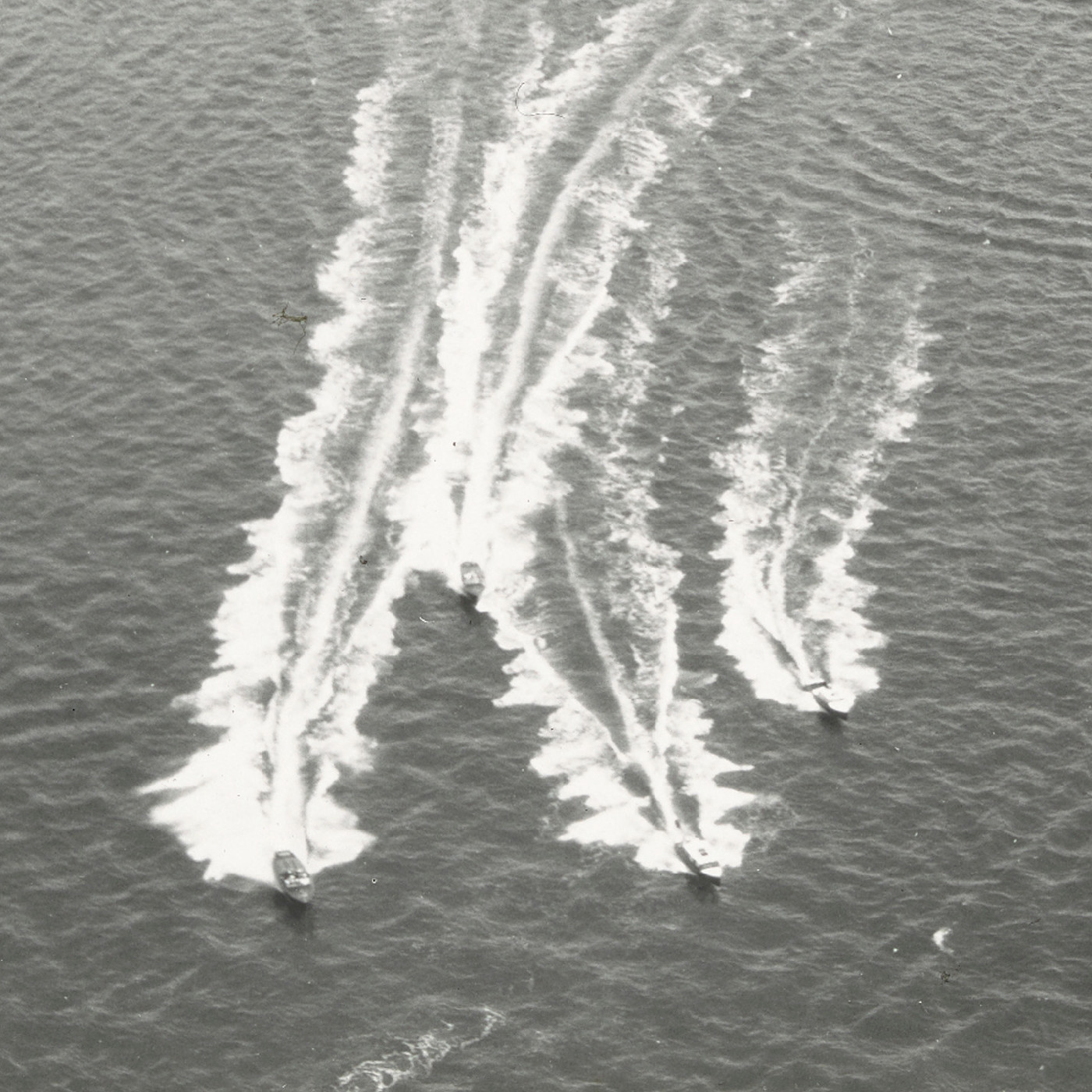 Small motorboats during Sydney Harbour Bridge opening celebrations