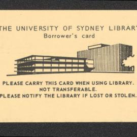 The University of Sydney Library Borrower's card, 1985
