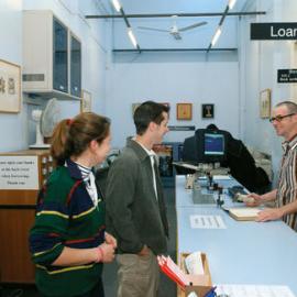 Loans desk, Badham Library (now The Quarter), 2002