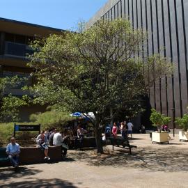Entrance to Fisher Library