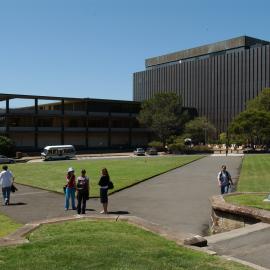University of Sydney front lawns with view towards Fisher Library