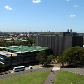 Aerial photograph of Fisher Library 