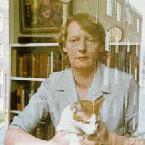 Jean Whyte and cat, 1962