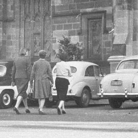 After inspection of Fisher Library, 1962