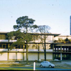 Fisher Library at sunset, 1962