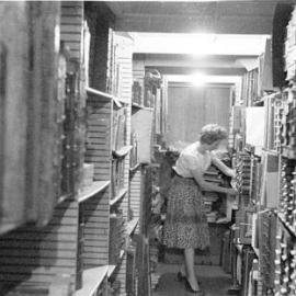 Pam Green at Original Fisher Library (now MacLaurin Hall), 1962