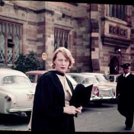 Jean Whyte in academic dress, 1964