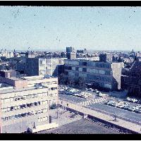 Old Geology Building, seen from Fisher Library Stack, 1964