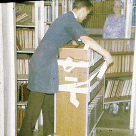 Move from Original Fisher Library (now MacLaurin Hall) stack 7 to Fisher Library Stack, 1962