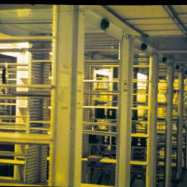 Empty stack in Original Fisher Library (now MacLaurin Hall), 1962