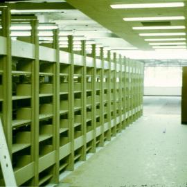 Fisher Library Stack before moving in, Level 2, 1962