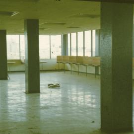 Fisher Library, Level 3, before moving in, 1962