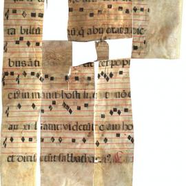  Parchment and paper fragments found in 'Antiphonary, Spain, 1550-1600' (Add.Ms. 413)