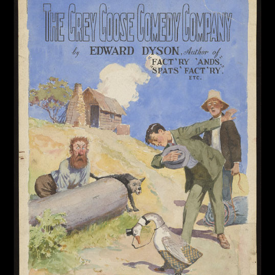 Cover art by Percy Lindsay for 'The grey goose comedy' by Edward George Dyson