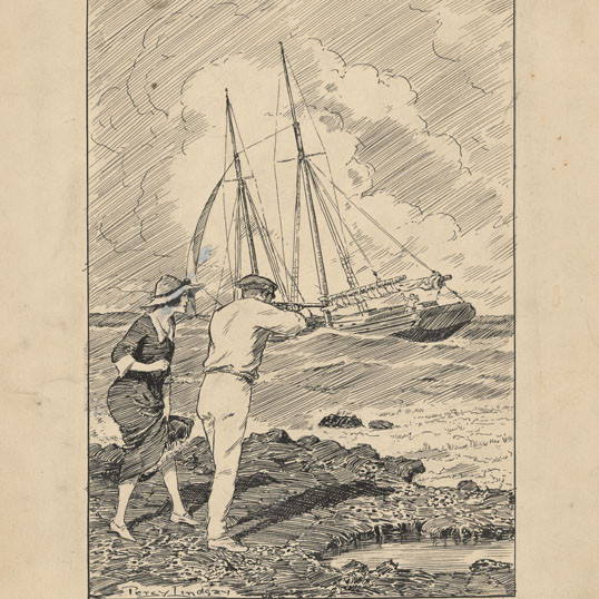 Art by Percy Lindsay for 'South Sea salvage' by Ernest Osborne