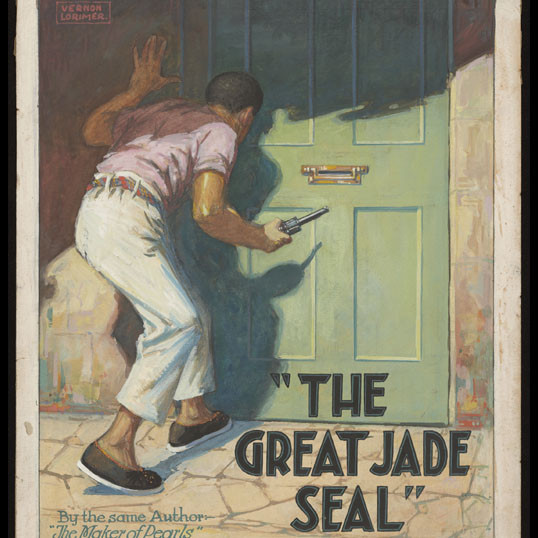 Cover art by Vernon Lorimer for 'The great jade seal' by Sydney Walter Powell